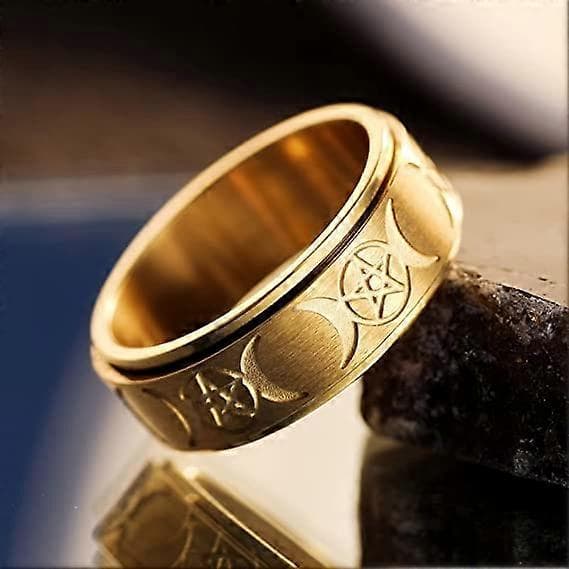 Mænds Fidget Ring Sort/Guld/Rosa Guld/Regnbue 8mm Rustfrit Stål Ring Spinner Ring Til Mænd Kvinder Stress Angstdæmpende Roterende Ring Finger[HK]