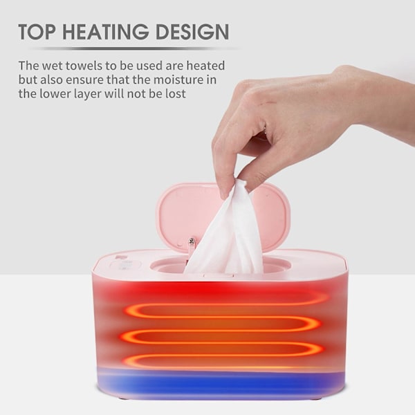 USB Baby Vådservietvarmer 3 Temperaturindstillinger Ble Vådservietvarmer 10W Konstant Temperatur Stor Kapacitet [HK] Pink