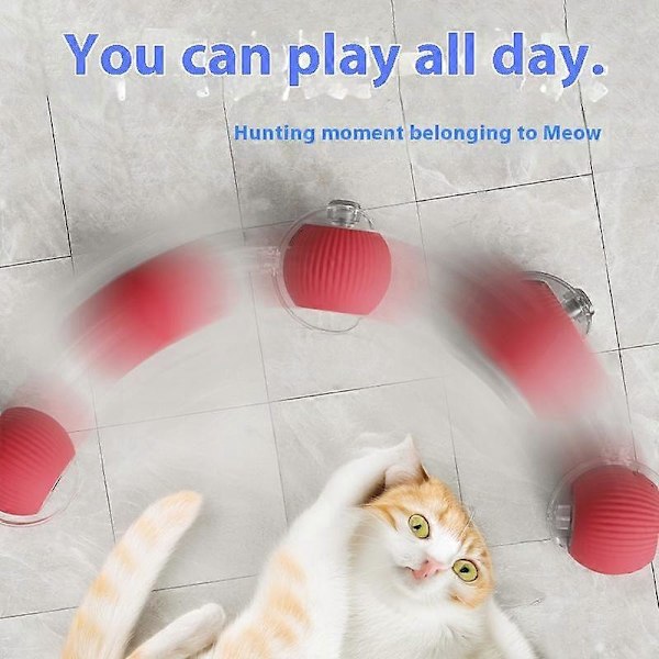 Interaktiv kattleksak boll automatisk rullande boll fuskpäls svans uppladdningsbar smart elektrisk leksak för hund och katt träning imiterar mus[HK] grey