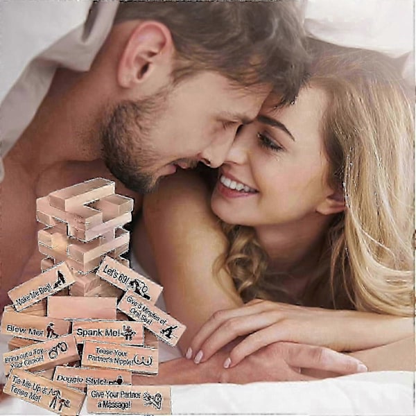 48 st Super Naughty Block Tower Spel Vuxna Par Aktiviteter & Dejt Kväll Idéer Blocks Spel[HK]