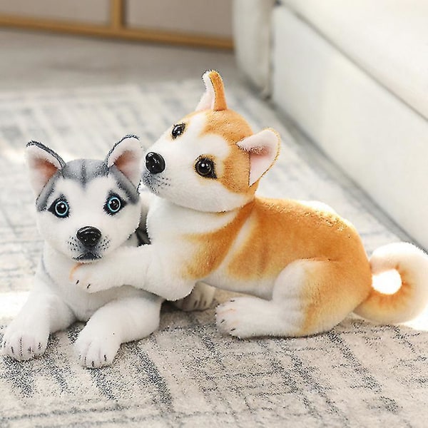 Simuleret hundeplyslegetøj blødt udstoppet dukke bedårende børns krammepude fødselsdag[HK] 32cm Akita