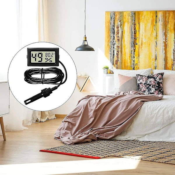HKK Digital termometer hygrometer med sond inomhus temperatur fuktighet mätare hygrometer mätare för i