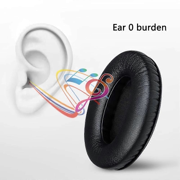 1 Par Øreputer til Sennheiser HD200 Pro Hodetelefoner, Proteinlær + Memory Foam Øreputer[HK]