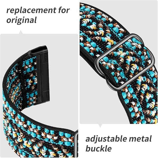 Fitbit Versa 3/Fitbit Sense kompatibelt justerbart armband BohoRainbow Grön Pil nylon[HK]