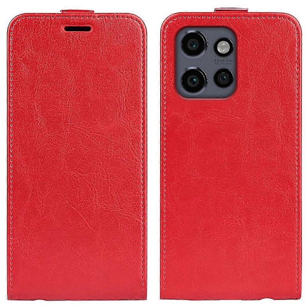Motorola Edge 50 Neo 5G -kotelo korttipaikoilla, pystysuuntainen läppä nahkainen puhelinkotelo - Musta[HK] Red Multicolor