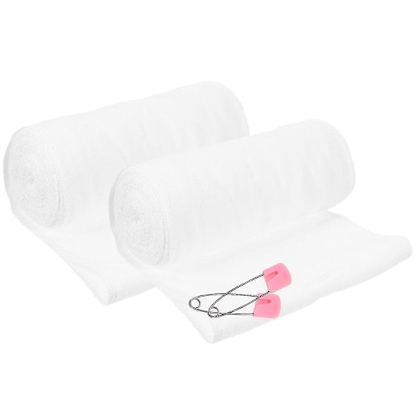 2 Ruller med Postpartum Magebelte Gaze Bomull Magebelte Gjenopprettings Mageinnpakning[HK]