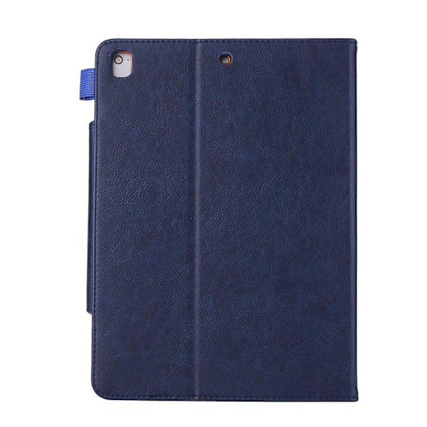 Crazy Horse Læder Pung Stativ Smart Cover Til Ipad 9.7-tommer (2018)/9.7-tommer (2017)/9.7 Tommer (2016)/air 2/air[HK] Dark Blue