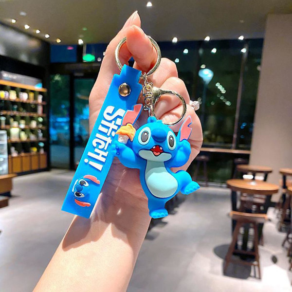 Söt Cartoon Stitch Nyckelring Personlig hängande nyckelring för Key Handväska Dekor[HK] Ice Cream