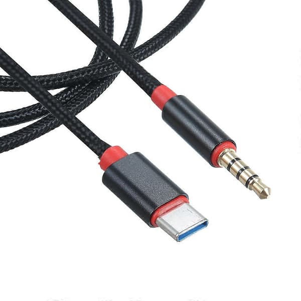 USB-C til 3,5 mm hodesettadapterkabel, 0,95 m, svart[HK]