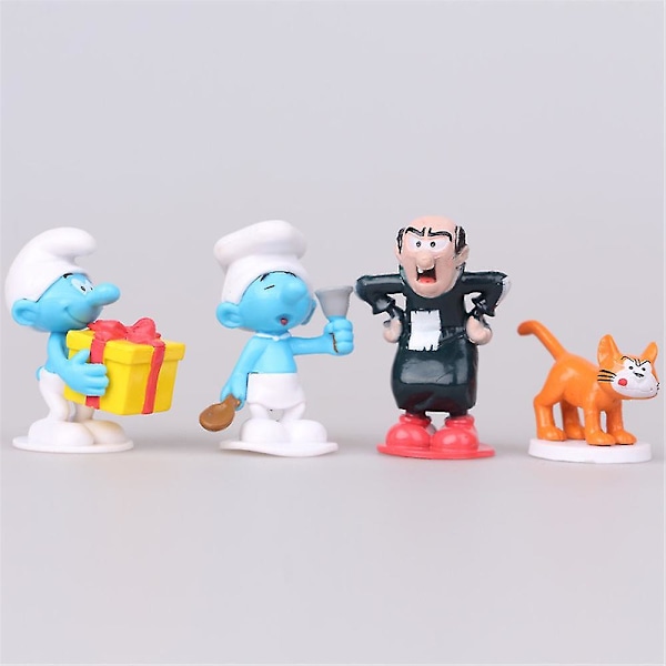 HKK  12 stk/sett Smurfene Figur Leke Samleobjekt Modell Mini Figurer Sett Kake Topper Dekorasjon Fest Gaveartikler -xx