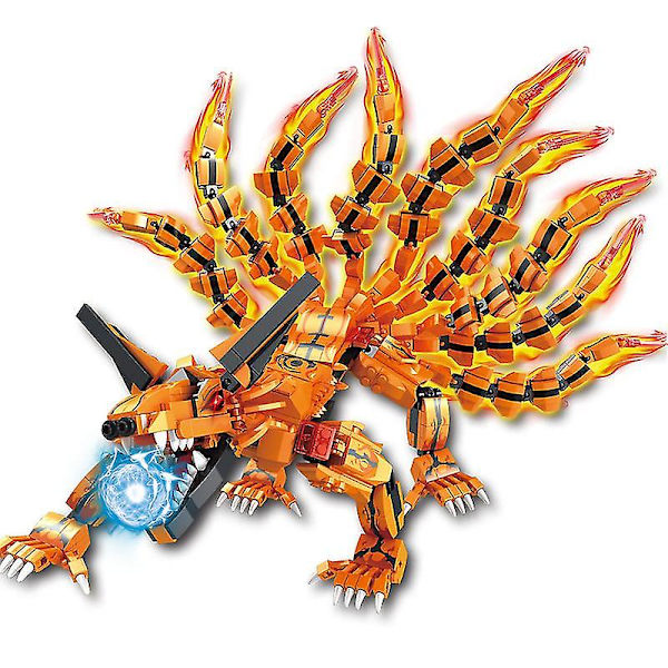 Ninja Bijuu Uzumaki Naruto Kurama Kyuubi Nine Tailed Fox Byggklossar Kit Klassisk Cartoon Anime Filmmodell Barnleksaker Present[HK] Without Box2