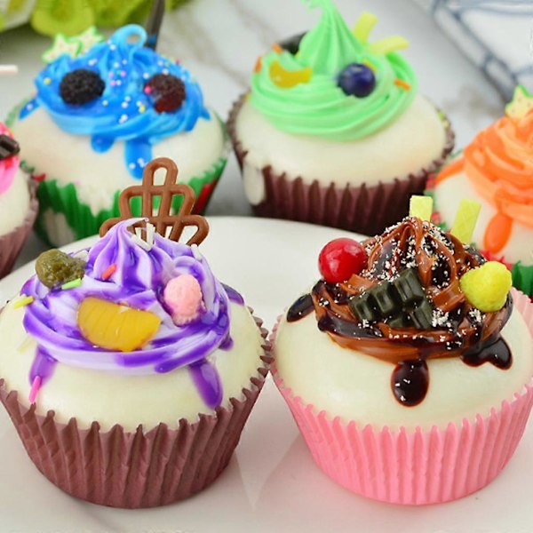 Realistisk Kunstig Falsk Kage Cupcake Model Kop Display Fotografi Rekvisitter Håndværk[HK] Multi