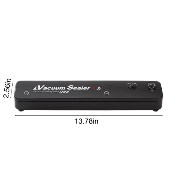 Vakuumforsegler, matvakuumforseglermaskin, automatisk matvakuumforsegler for matbevaring forsegling pakkesystem [HK] Black