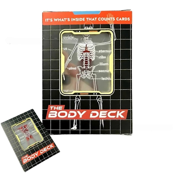 Ihmisen anatomian pelikortit - Kehokortit elin- ja lihasdiagrammeilla, lääketieteellinen opiskelutyökalu ja korttipelilahja [HK]