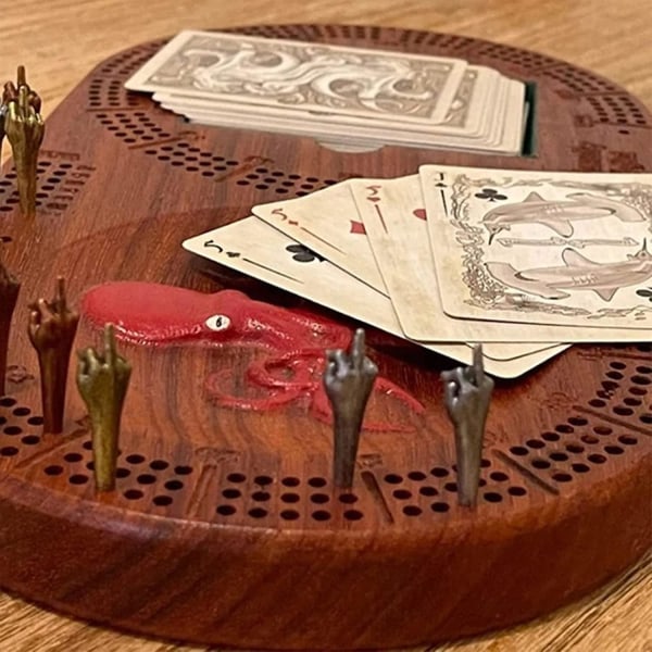 9 sjove cribbage-pinde, 3 farver harpiks cribbage-pinde, cribbage-brætpinde passer til 1/8 huller til cribbage traditionelt brætspil[HK] Middle Finger