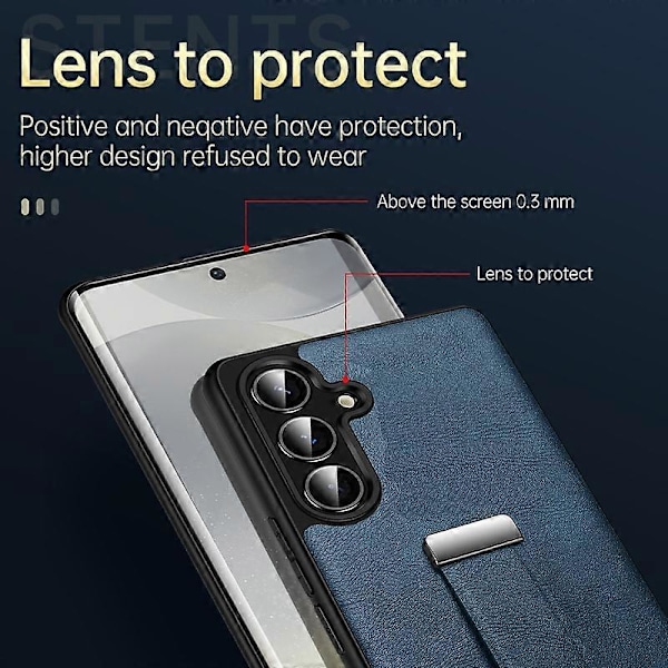 SULADA Fashion Series deksel til Samsung Galaxy S25 med håndleddsbånd, støtte og bakside i lær [HK] Style F Multicolor