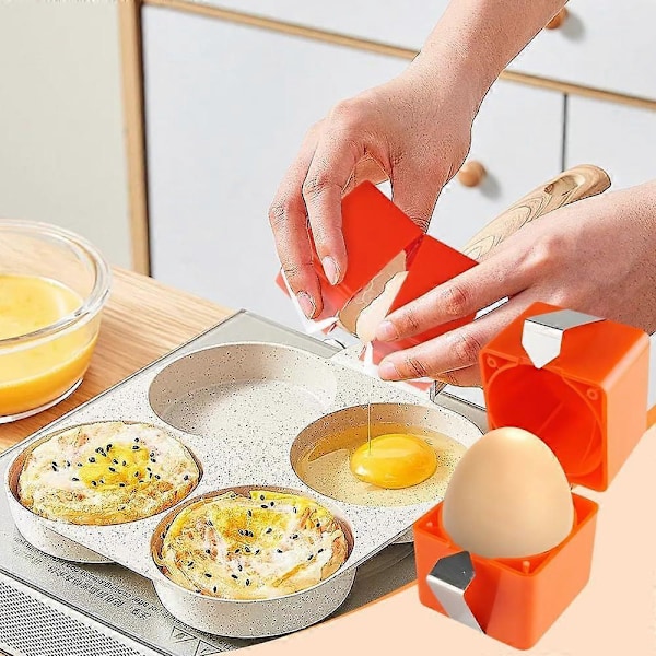 Äggskalsöppnare för hårdkokta ägg, äggskalare handhållen äggtoppskärare enkel äggknäckare äggskivare för råa och hårdkokta ägg [HK] 2pcs