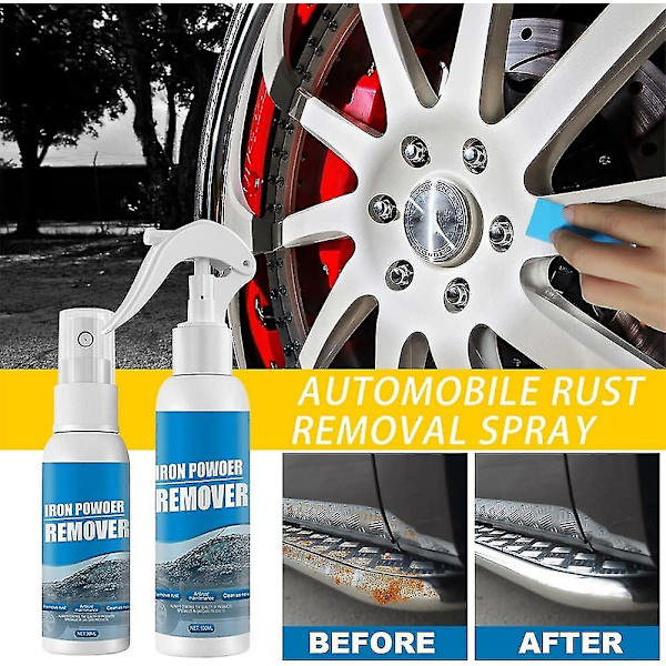 HK  Rustfjerner for bil, spray for fjerning av jernpulver, rustfjerner for bil, spray for fjerning av rust, stopper og forhindrer rust og korrosjon 100ml 1 Pcs