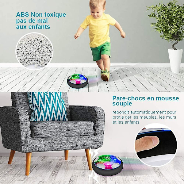 Air Power Soccer, Genopladelig fodbold til børn med LED-lys, Hover Soccer Ball fodboldspil [HK]