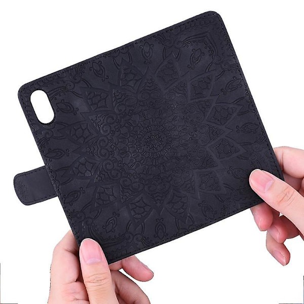 Plånboksfodral för XiaoMi RedMi NOTE 8 PRO Premium PU Läder Flip Cover Mandala[HK] Black