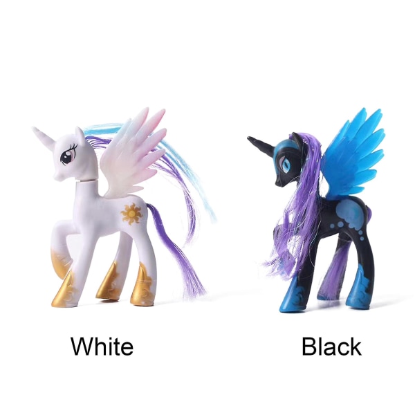 HK My Little Pony 14cm Borstbar Nightmare Moon Prinsessa Luna Leksaker White