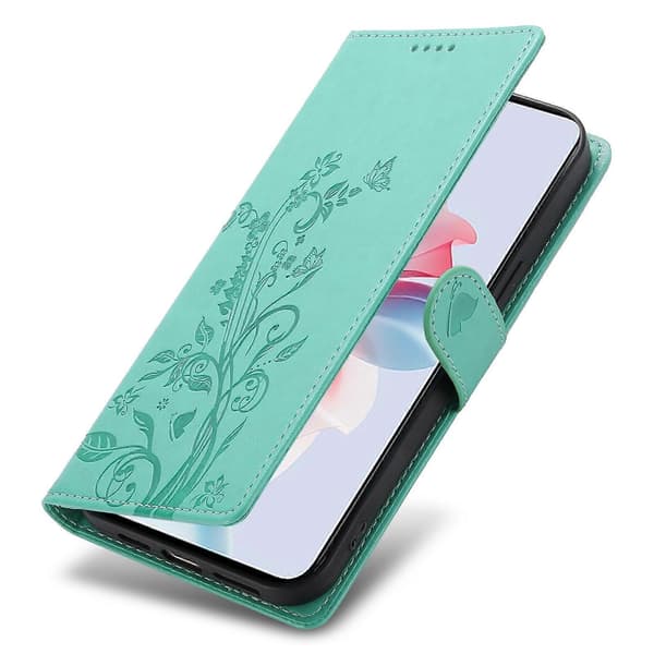 Blommigt fjärilsplånboksfodral [HK] green