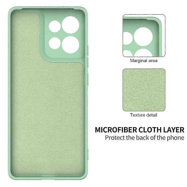 Til Motorola Edge 50 Neo 5G Cover Flydende Silikone Anti-Ridse Telefon Cover med Håndrem [HK] Green