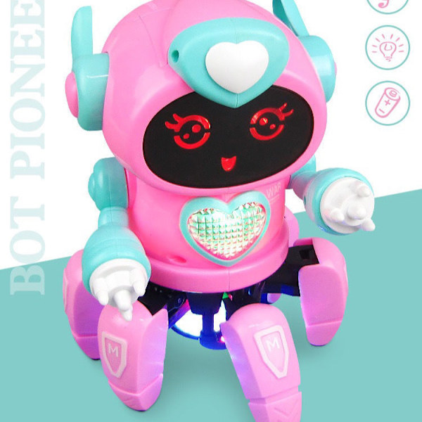 Rc Robot Lekevarer Elektronisk Gående Intelligent Dans Lys Musikk Blekksprut[HK] Pink