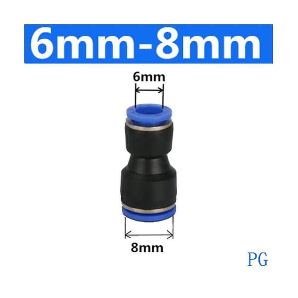 100 stk. PG4-6mm 6-8mm 6-10mm Pneumatisk Luftforbindelse Lige Koblinger Plast Hurtigfitting