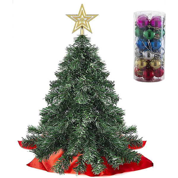 Bordplate Juletre, Lite Kunstig Juletre med LED-lys, Pynt for Hjemmekontor [HK]