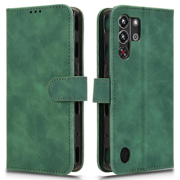 Læderetui til ZTE nubia Red Magic 10 Pro 5G, hudvenligt, anti-drop, pung flip telefoncover [HK] Style C Multicolor