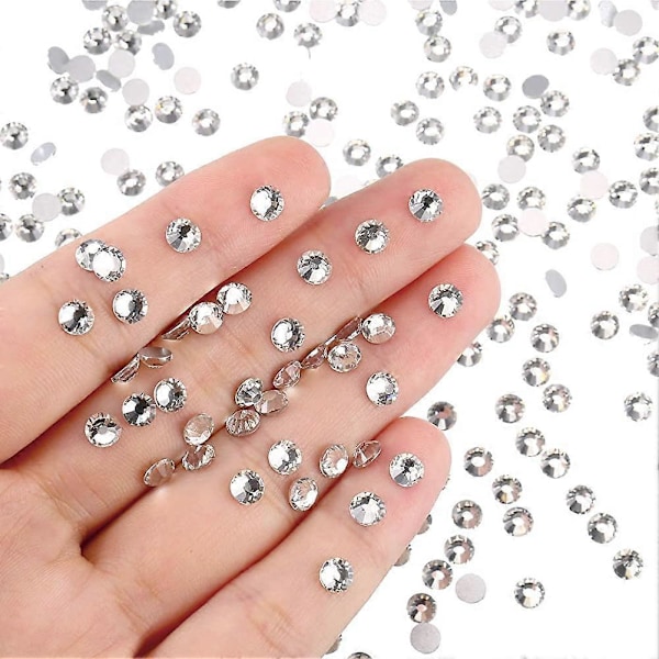 1440-pack Kristall Flat Back Rhinestone Runda Diamant-ädelstenar, Ej Självhäftande [HK]
