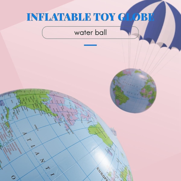 HKK Uppblåsbar leksaksjordglob Tellurion Geografi karta boll 40 cm