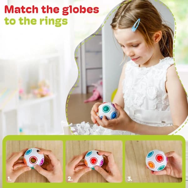 Regnbueballpuslespill for gutter 6-10 år, hjernetrimleke