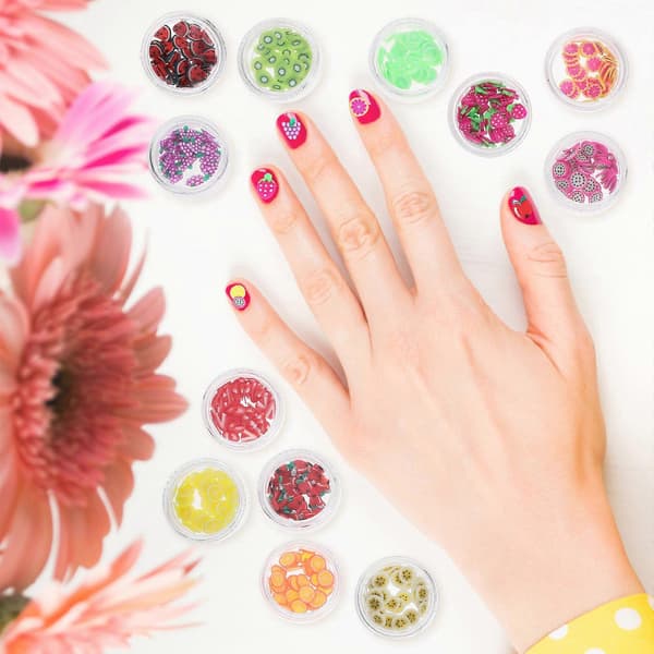 Fruktskive Negledekorasjoner for DIY Neglekunst 2 Sett med Tilfeldige Mønstre[HK]