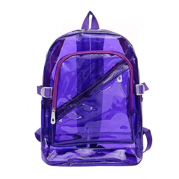 Transparent ryggsäck för damer, stor kapacitet, ljus lila (1)[HK]