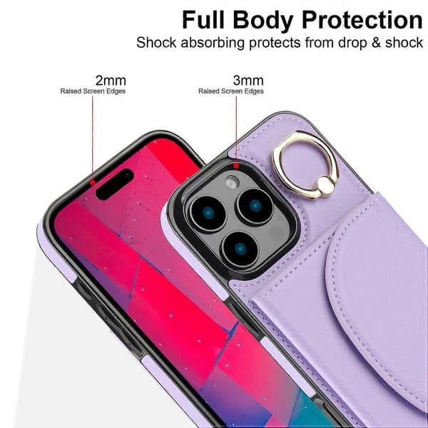 iPhone 16 Pro Max skinnveske med RFID-beskyttelse[HK]