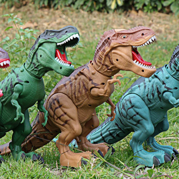 Elektronisk gående dinosaurie T-Rex, lägger ägg, rytande ljud, realistisk Tyrannosaurus, leksak för pojkar barn i åldrarna 3+[HK] blue