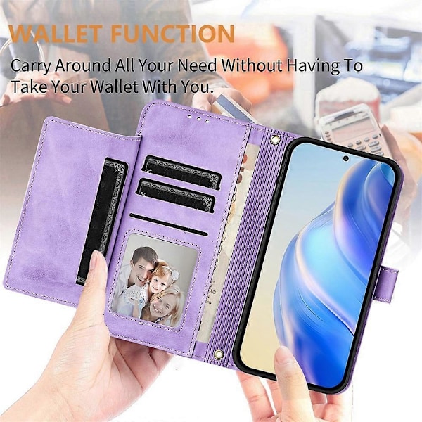 Plånboksfodral med dragkedja PU-läder för ZTE Blade A75 5G / Nubia Focus[HK] Purple