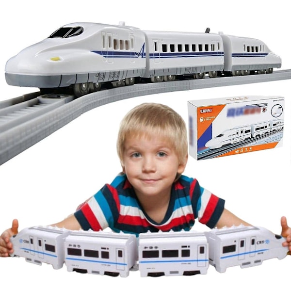 NY Harmony Spårvagnssimulator Hög Hastighetståg Leksaker för Pojkar Elektrisk Ljud Fyra Vagnar