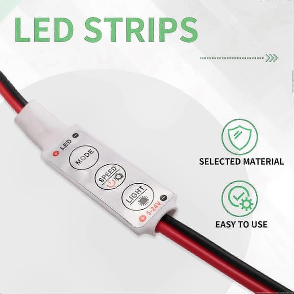 LED Dimmer 5X 12A 12V-24V för Monokrom Strip Belysningskontroller[HK] White