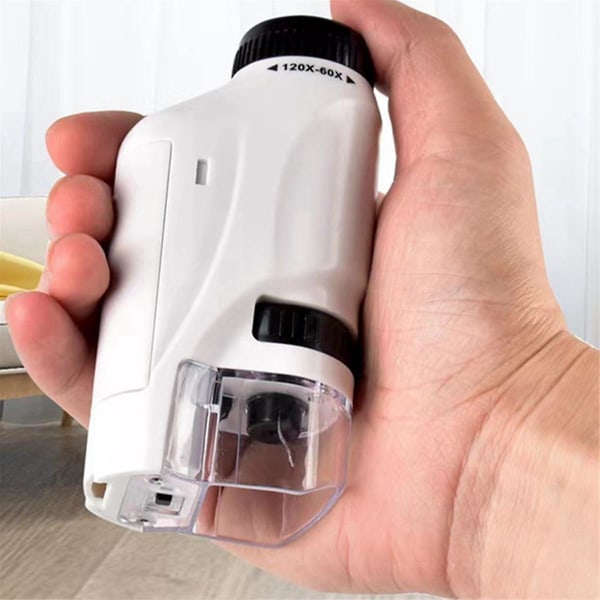 Håndholdt mikroskop Science Laboratory Mini håndholdt batteridrevet børnemikroskop Pink([HK])