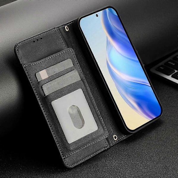 Plånboksfodral med dragkedja PU-läder för ZTE Blade A75 5G / Nubia Focus[HK] Black