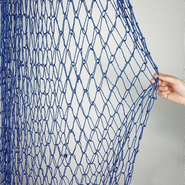 Hamp Reb Sikkerhedsnet Børn Anti-Fald Net Dekorativt Net til Trapper Altaner Børnehave Klatring Retro Vægdekoration, 100x200CM (Beige)[HK] Blue