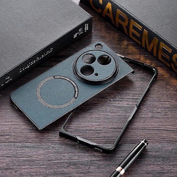 Magnetiskt telefonfodral för OnePlus Open PU-läder+TPU-skal Kompatibelt med MagSafe[HK] Style C Multicolor