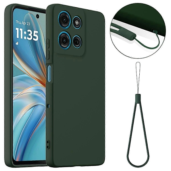 Motorola Moto G75 5G -kotelo, yhteensopiva MagSafe-nestemäisen silikonipuhelinkuoren kanssa ja kaulanauhalla [HK] Style D Multicolor