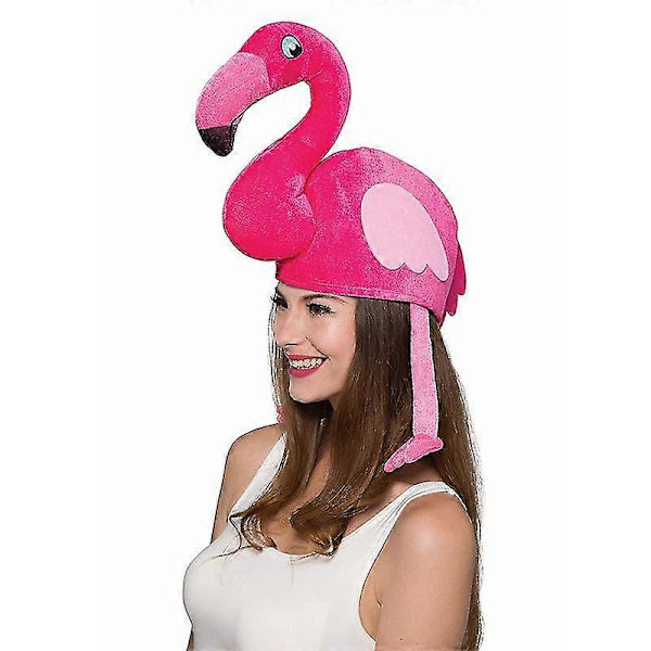 Unisex Voksen Dame Herre Pink Flamingo Hat Til Par Jule Halloween Kostume Tilbehør[HK]