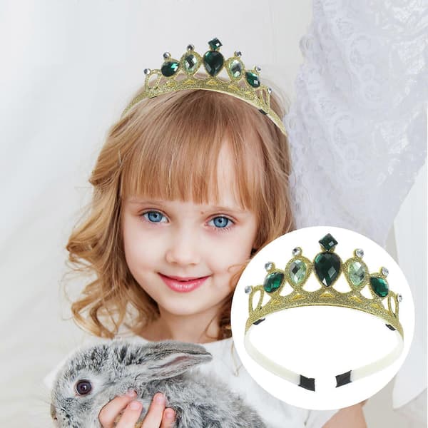 Gullfarget Rhinestone Partykrone Hodeplagg for Jenter[HK]