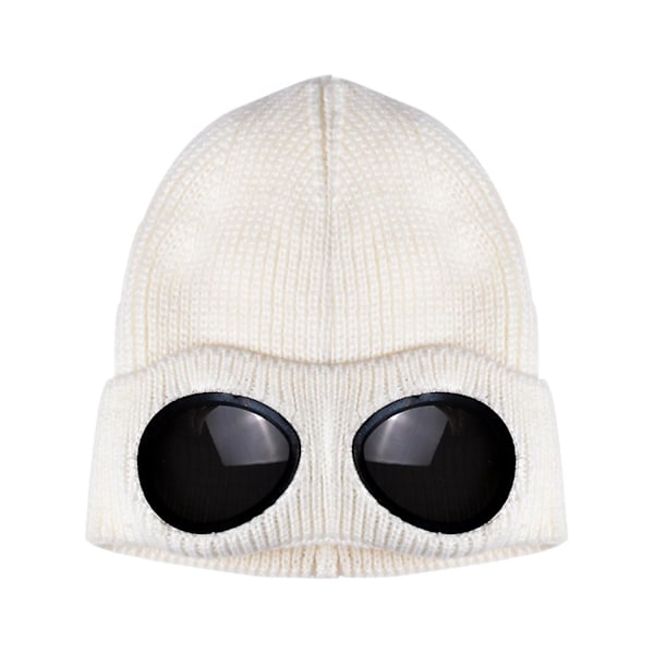 Mænd Kvinder Beanie Cp Strikket Hue Uldne Vinterhatte Solbriller Punk Caps[HK] White