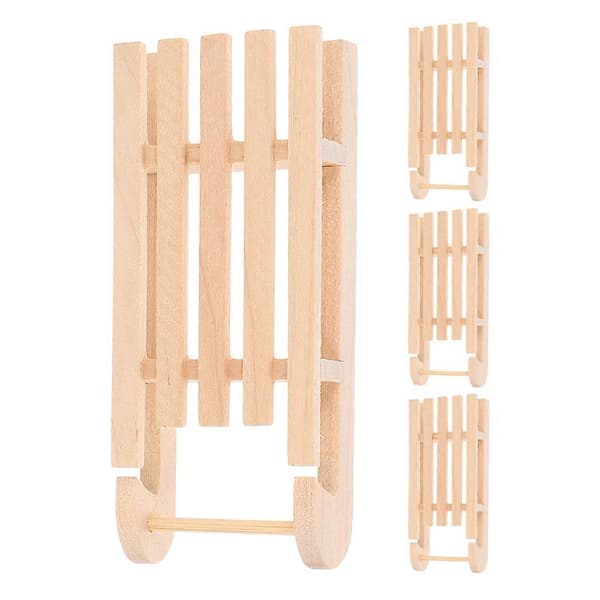 Træs Kane Ornament til Jule Scene Layout DIY 4 stk.[HK]
